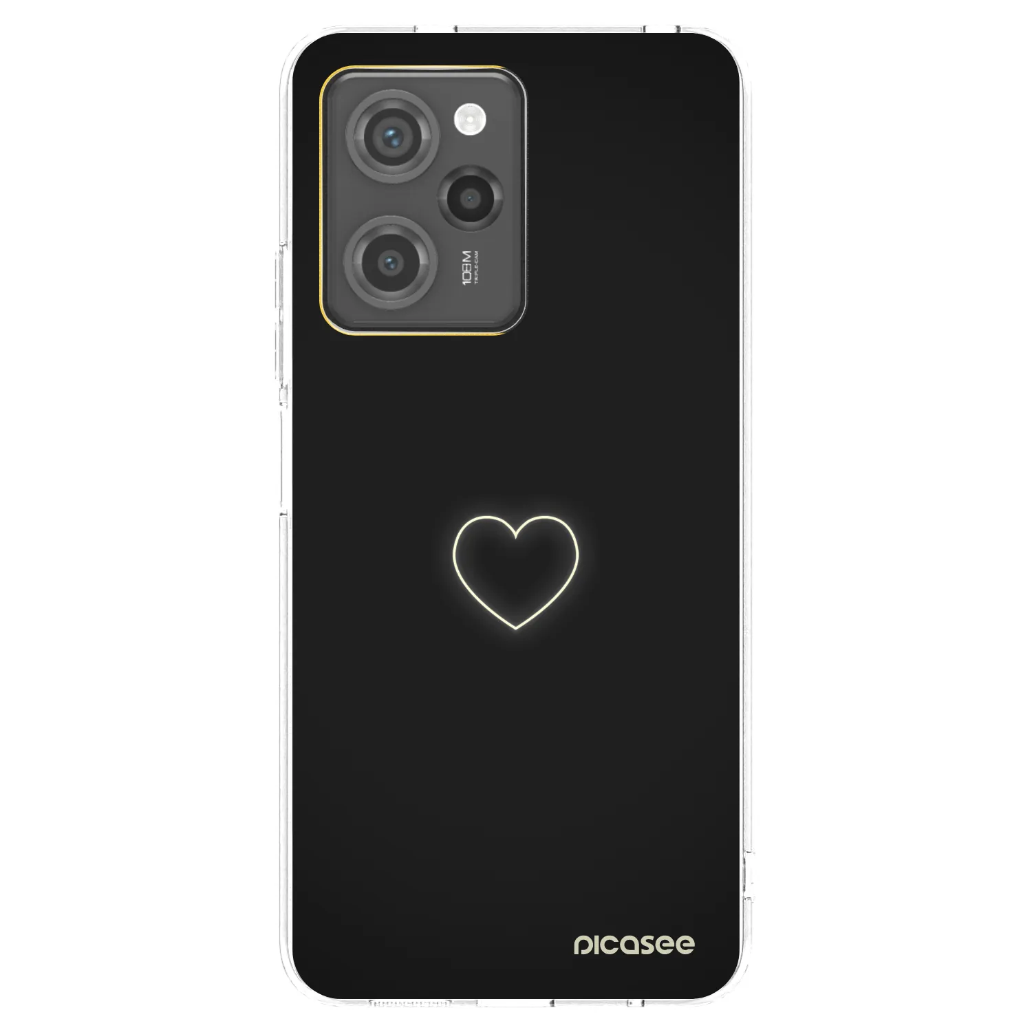 Picasee silikonowe czarne etui na Xiaomi Poco X5 Pro - Heart