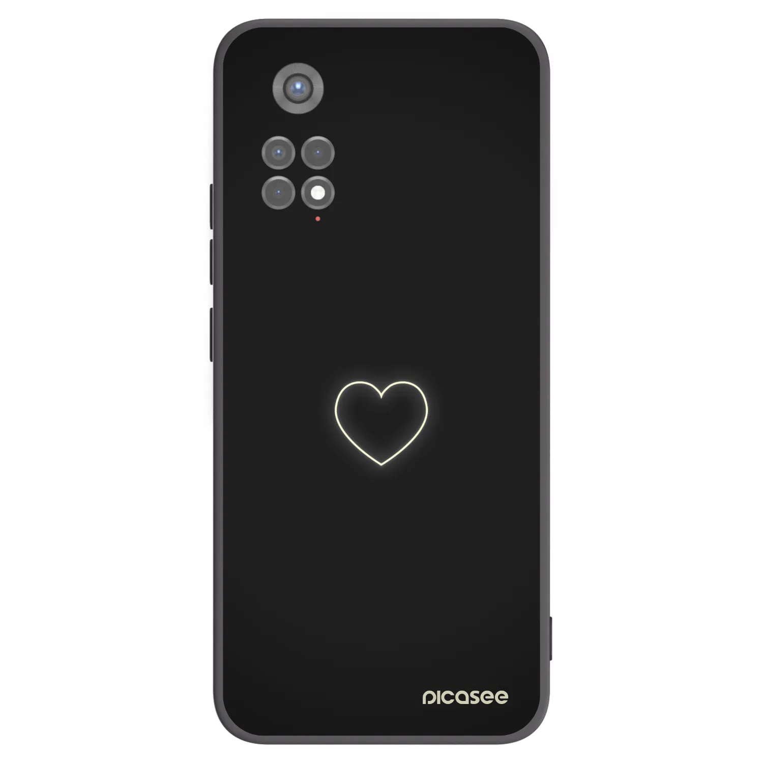 Picasee silikonowe czarne etui na Xiaomi Redmi Note 11S 5G - Heart