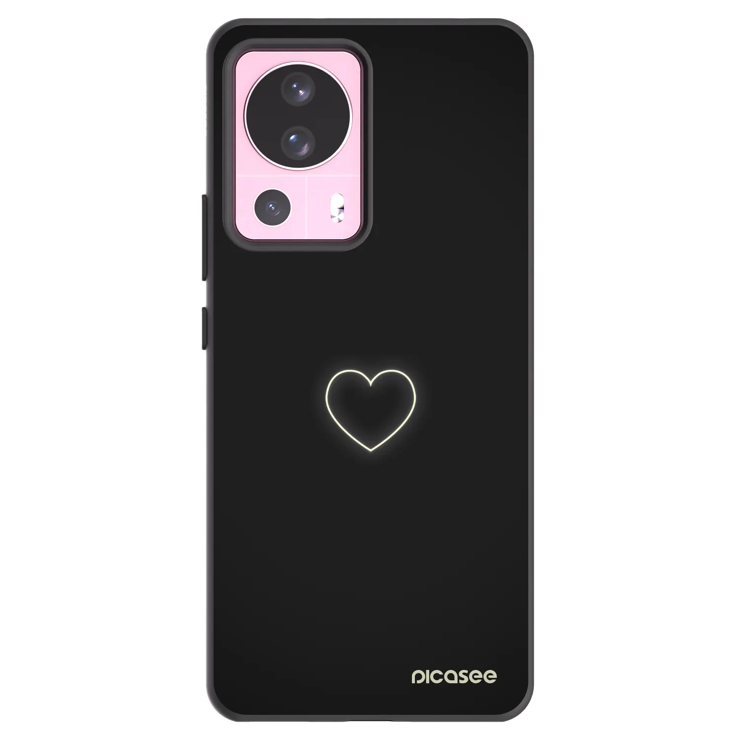 Picasee silikonowe czarne etui na Xiaomi 13 Lite - Heart