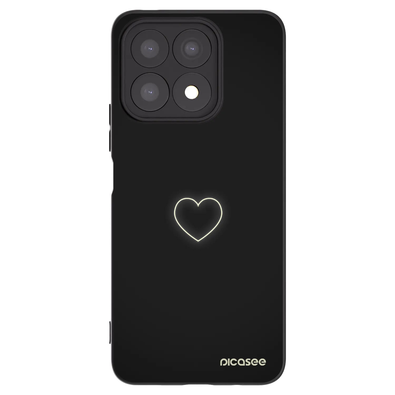 Picasee silikonowe czarne etui na Honor X8a - Heart