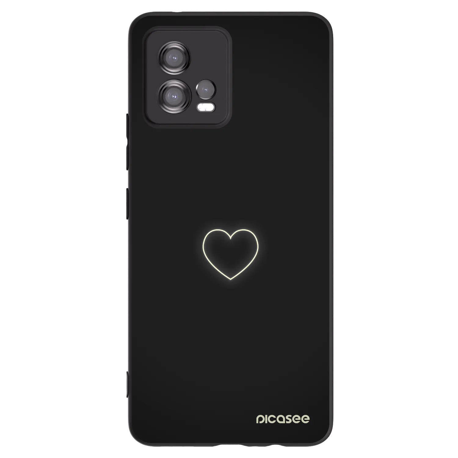 Picasee silikonowe czarne etui na Motorola Moto G72 - Heart
