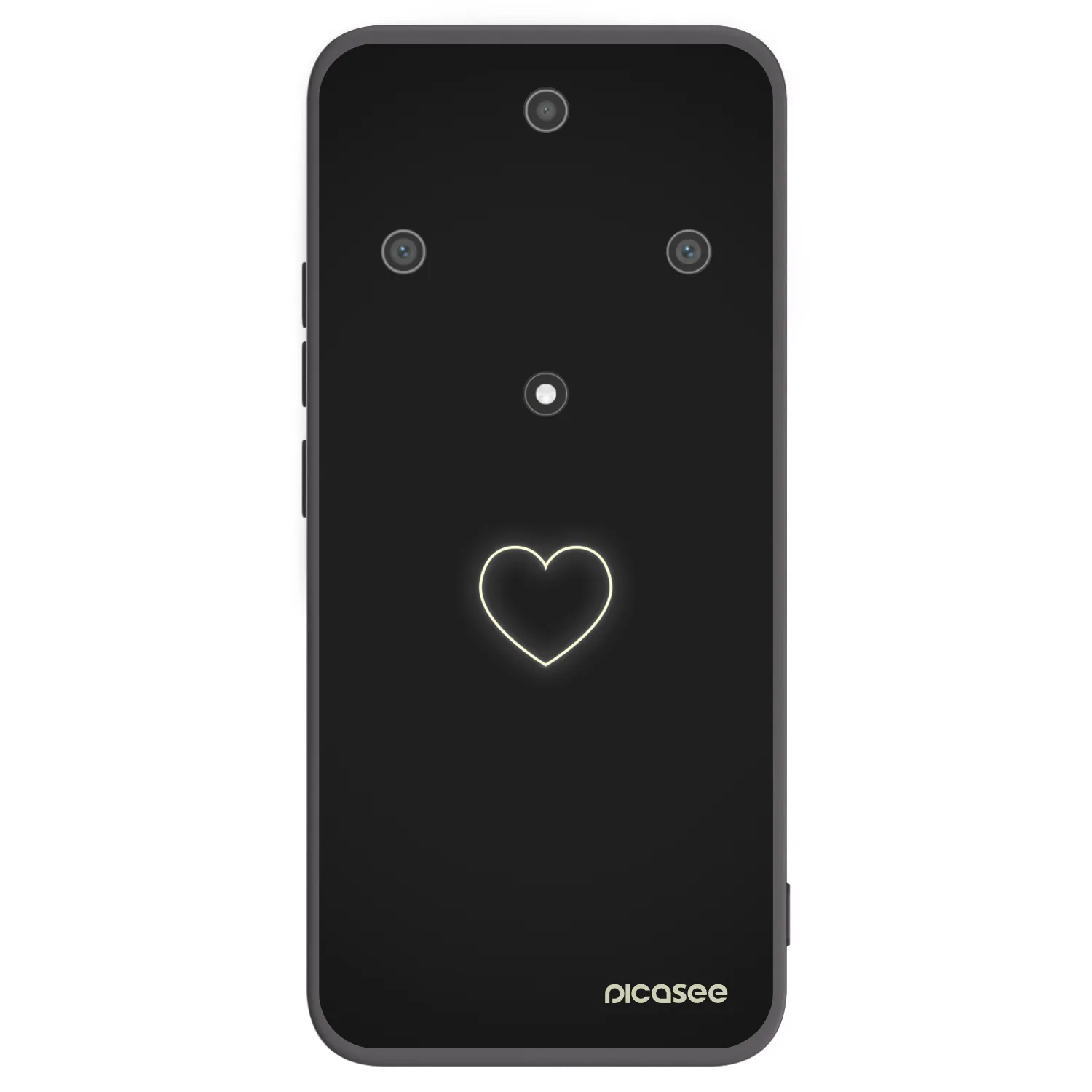 Picasee silikonowe czarne etui na Honor Magic5 Lite 5G - Heart