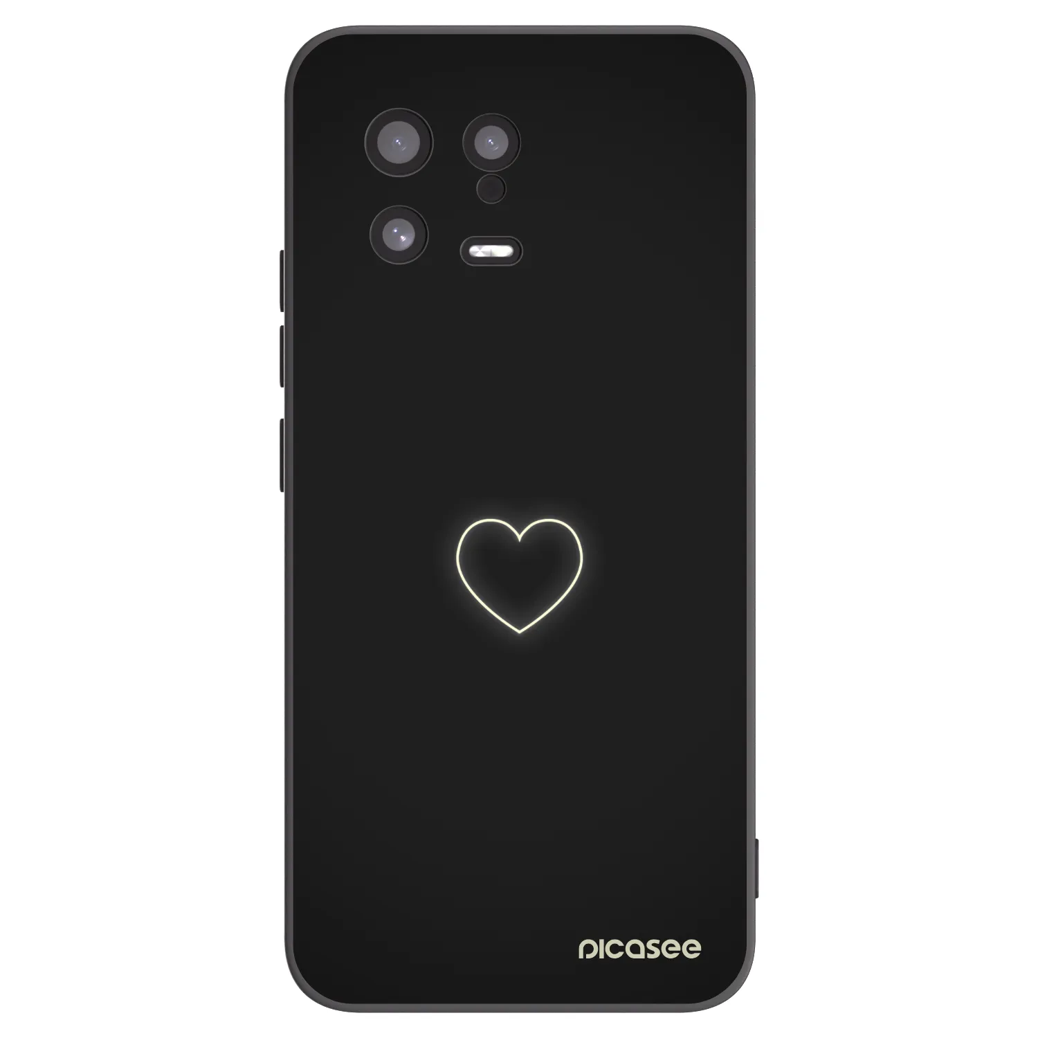 Picasee silikonowe czarne etui na Xiaomi 13 - Heart