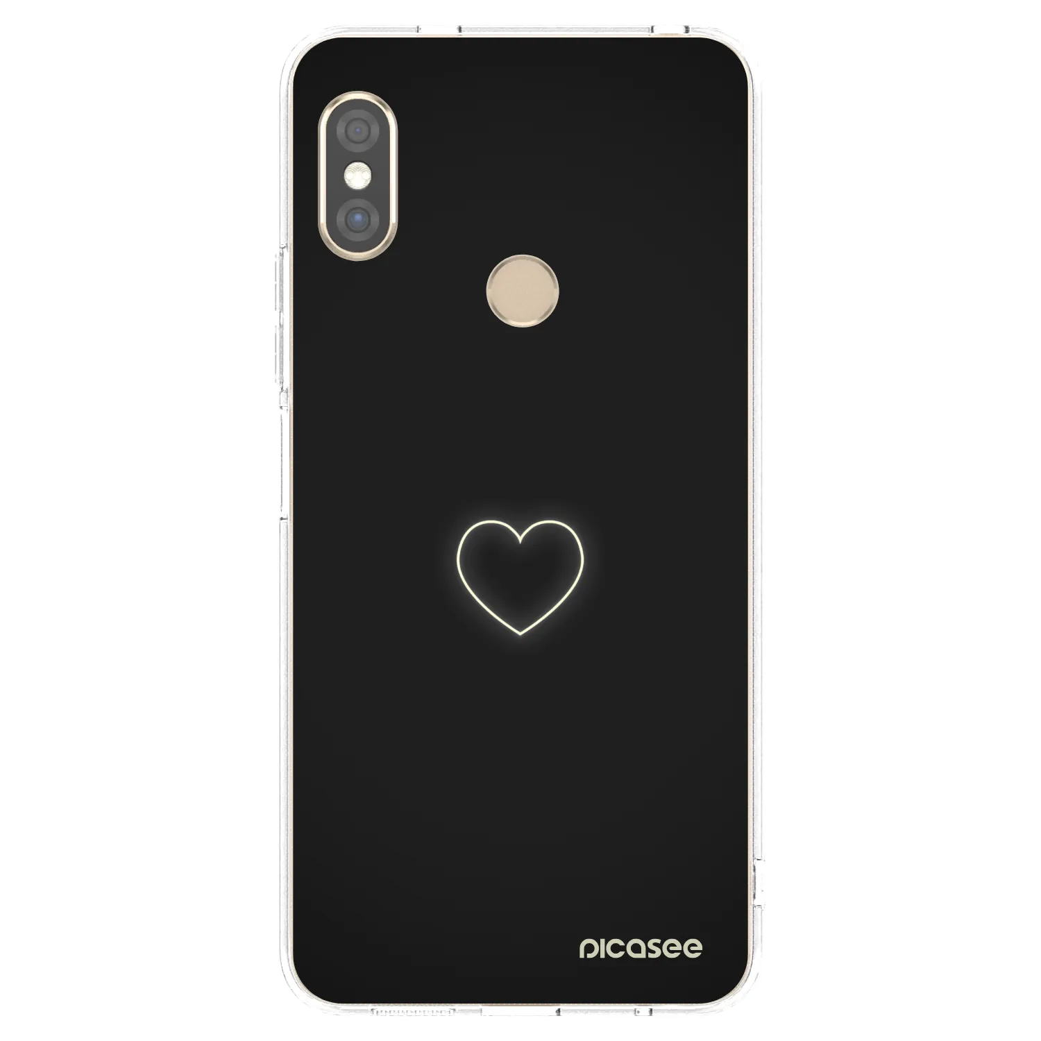 Picasee silikonowe przeźroczyste etui na Xiaomi Redmi Note 5 Global - Heart
