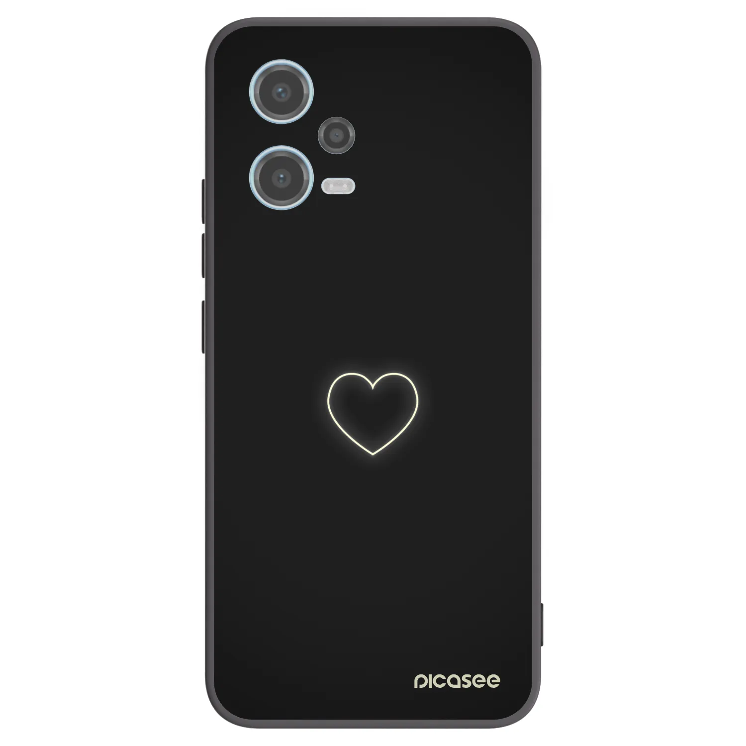 Picasee silikonowe czarne etui na Xiaomi Redmi Note 12 5G - Heart