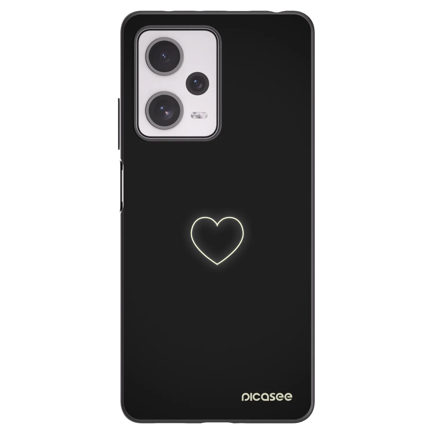 Picasee silikonowe czarne etui na Xiaomi Redmi Note 12 Pro+ 5G - Heart