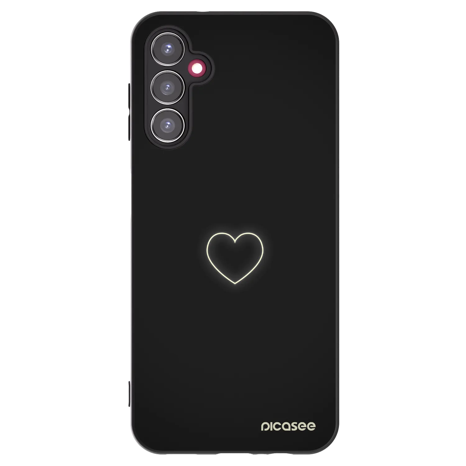 Picasee silikonowe czarne etui na Samsung Galaxy A14 4G A145R - Heart