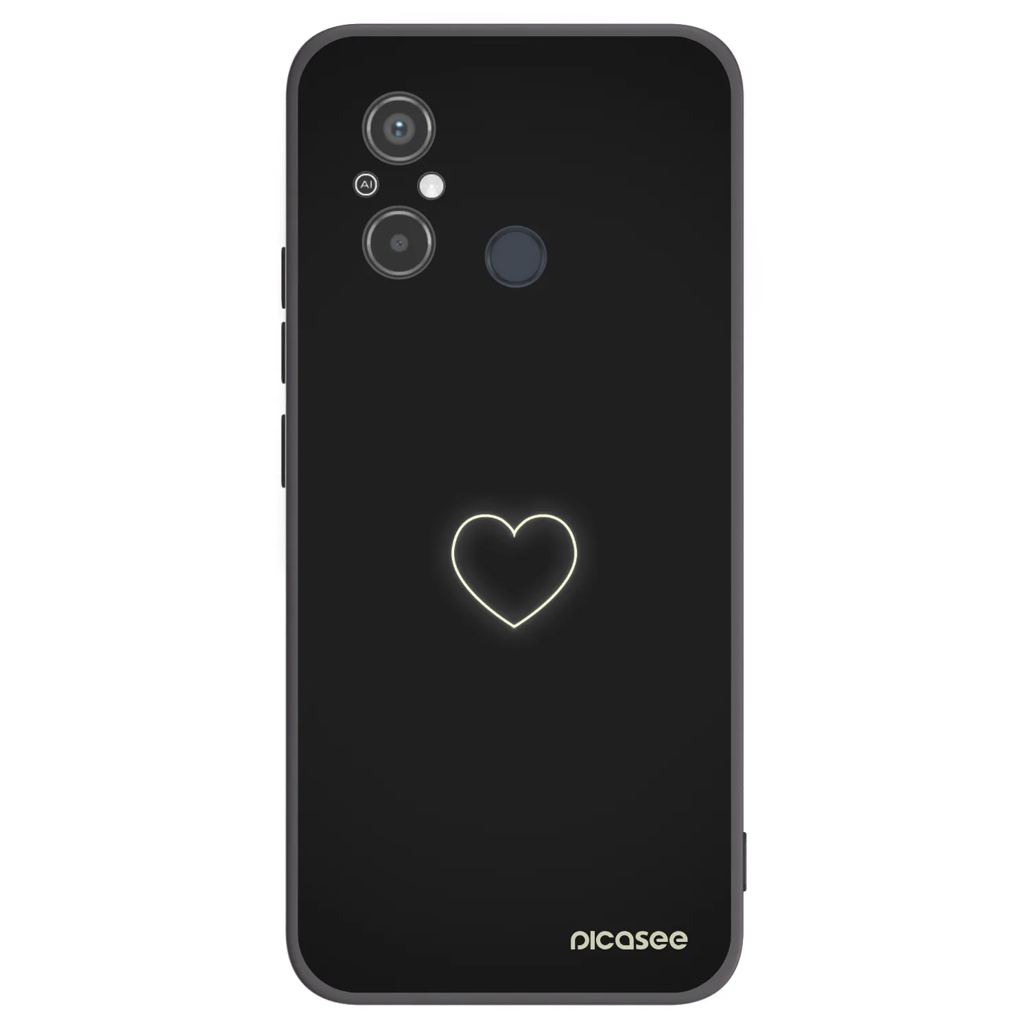 Picasee silikonowe czarne etui na Xiaomi Redmi 12C - Heart
