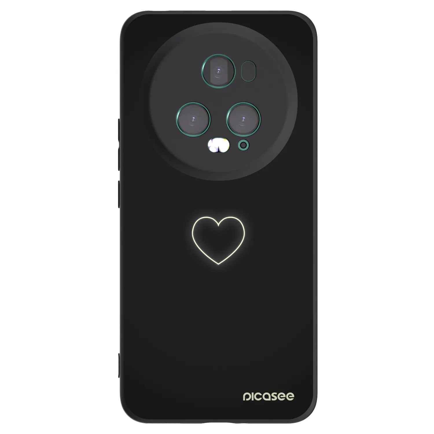 Picasee silikonowe czarne etui na Honor Magic5 Pro - Heart