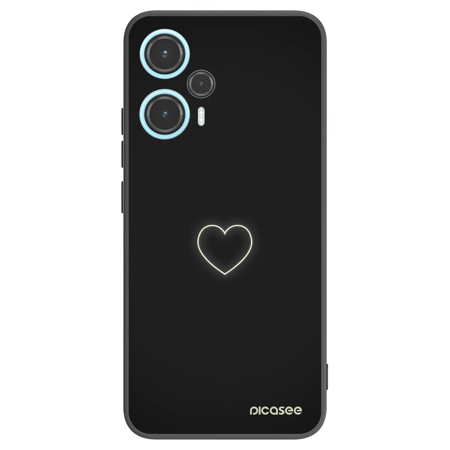 Picasee silikonowe czarne etui na Xiaomi Poco F5 - Heart