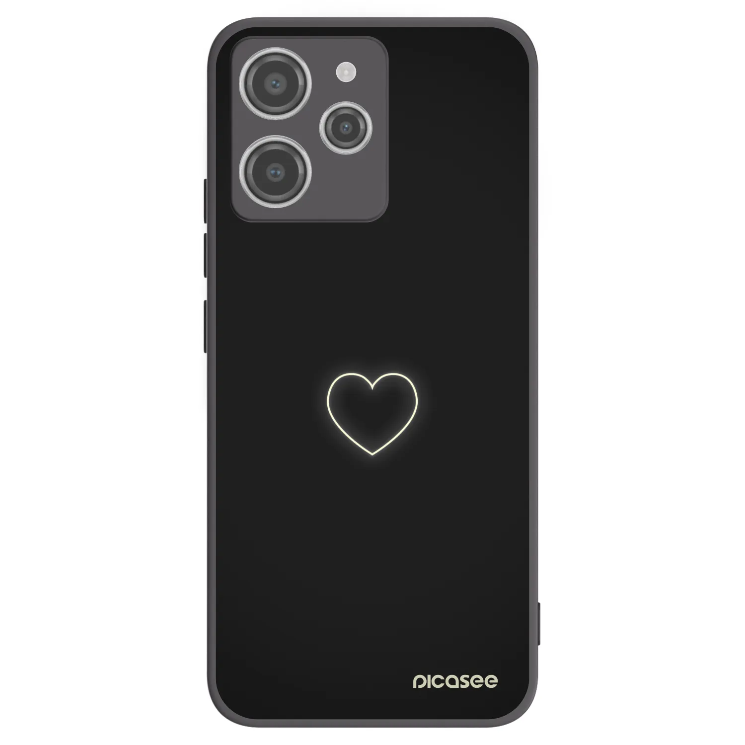Picasee silikonowe czarne etui na Xiaomi Redmi 12 4G - Heart
