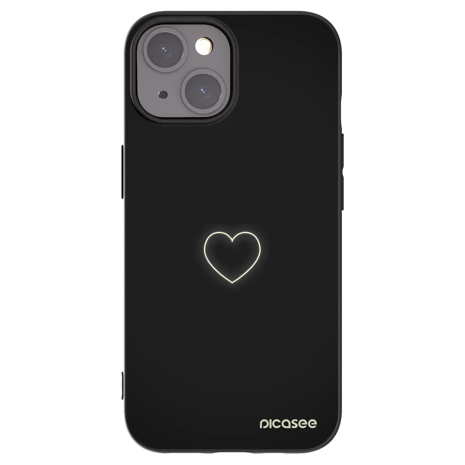 Picasee silikonowe czarne etui na Apple iPhone 15 - Heart