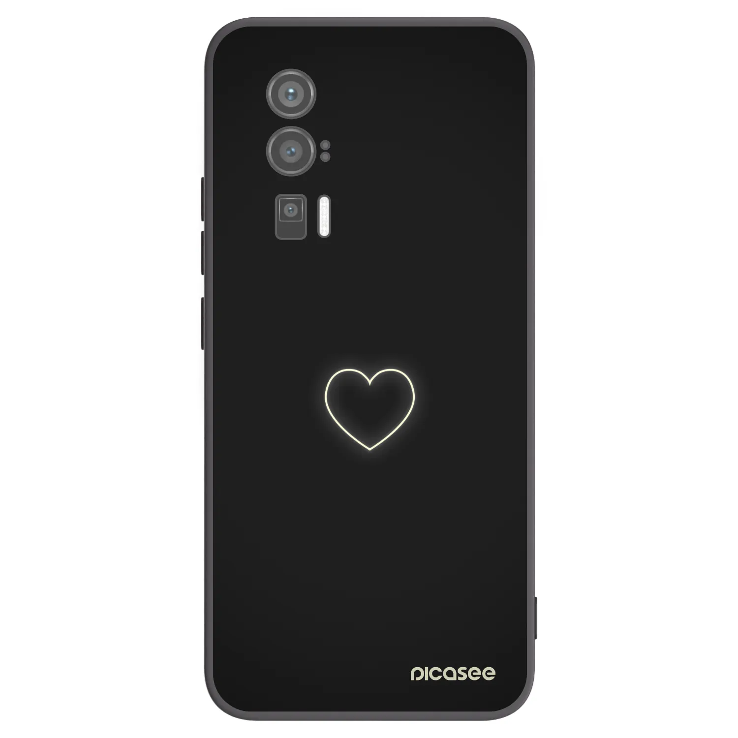 Picasee silikonowe czarne etui na Xiaomi Poco F5 Pro 5G - Heart