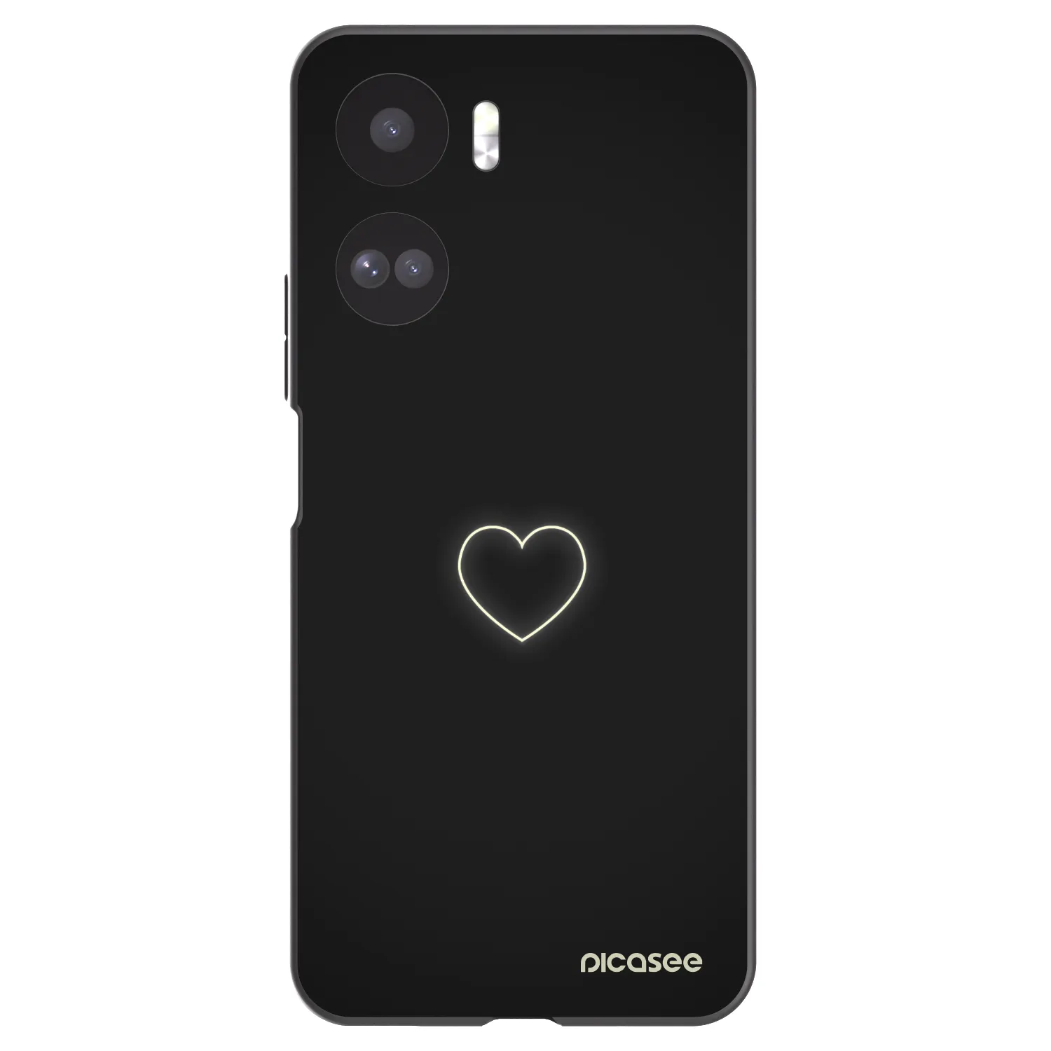 Picasee silikonowe czarne etui na Honor 90 Lite 5G - Heart