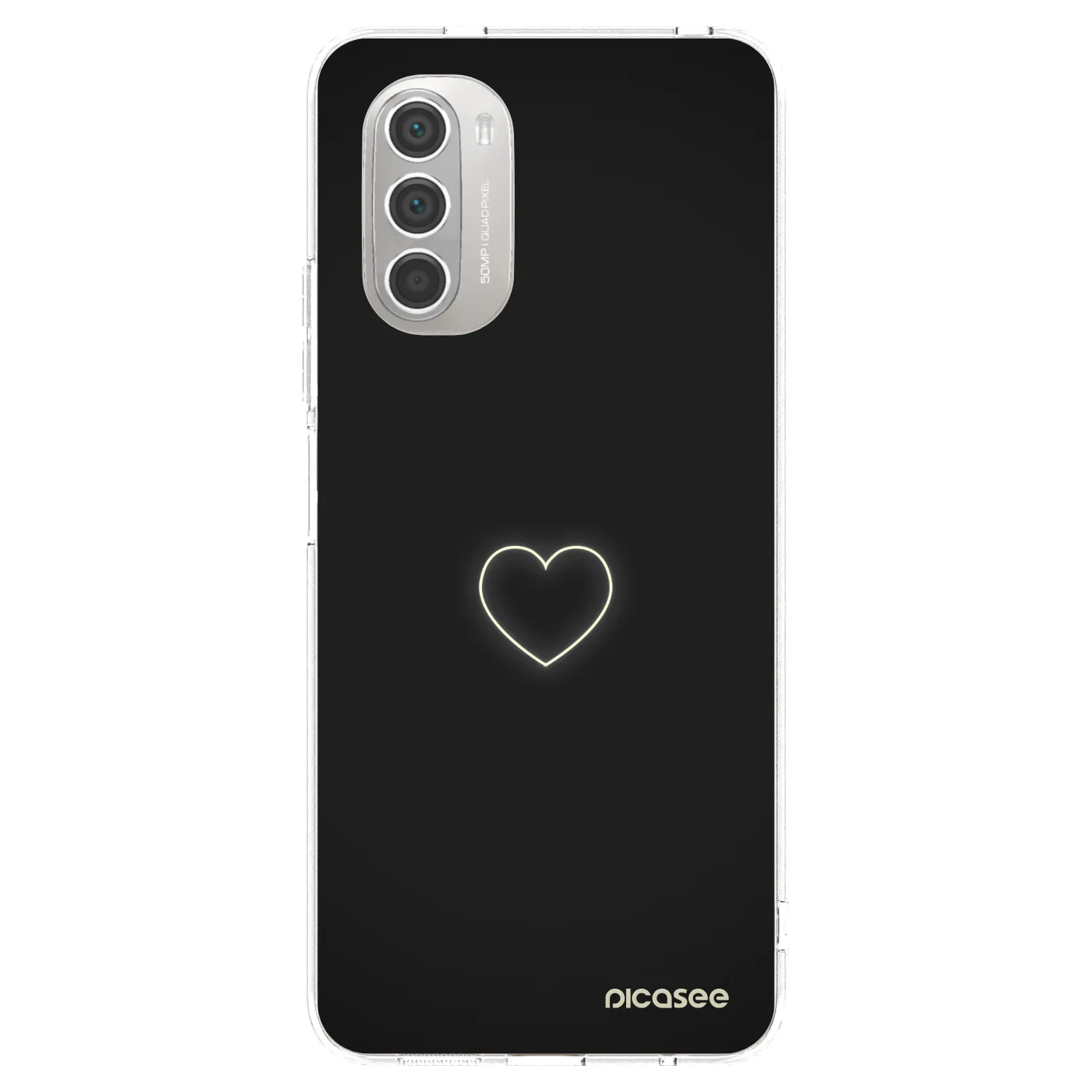Picasee silikonowe przeźroczyste etui na Motorola Moto G51 - Heart