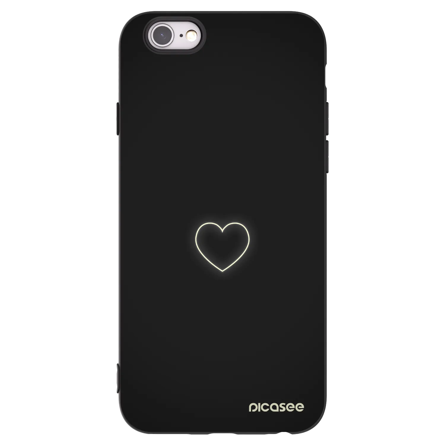 Picasee silikonowe czarne etui na Apple iPhone 6/6S - Heart