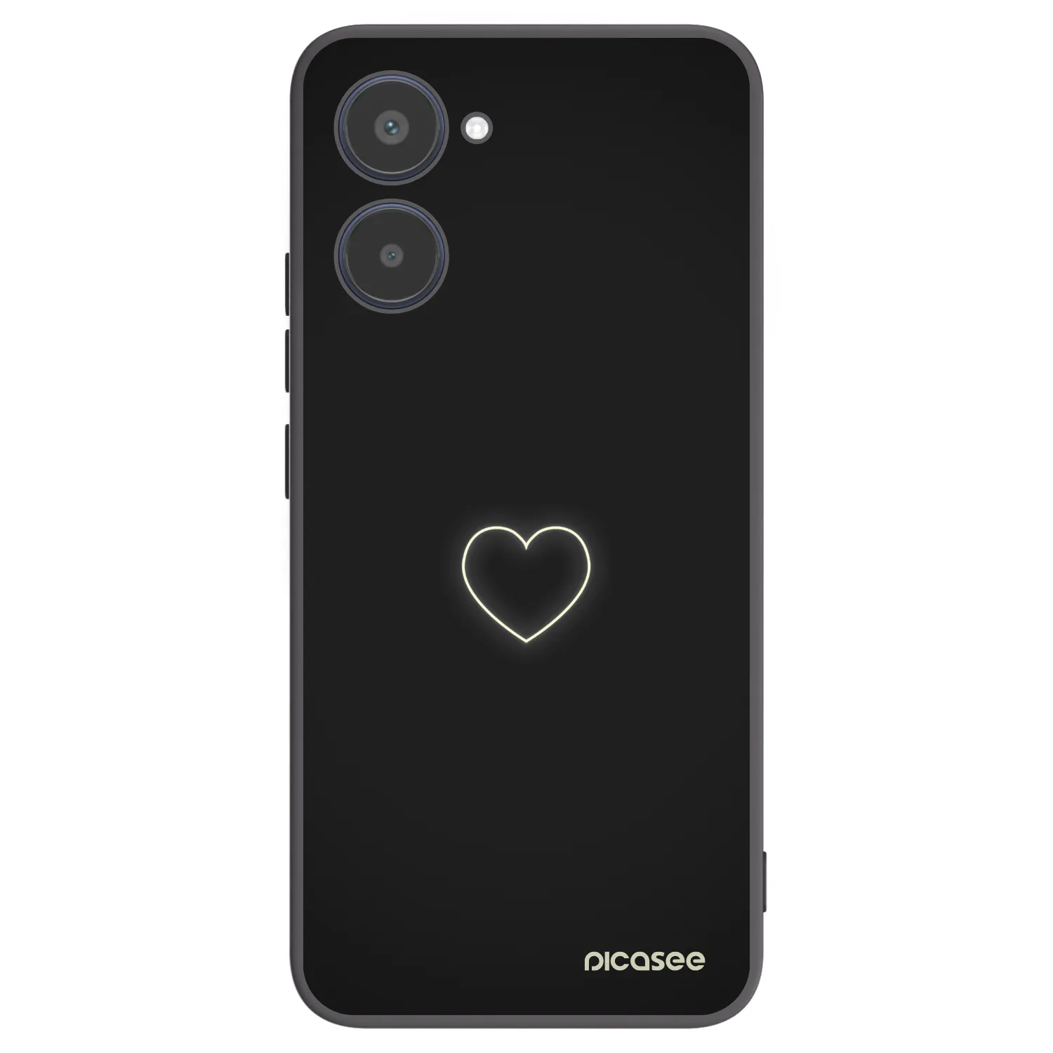 Picasee silikonowe czarne etui na Realme 10 4G - Heart