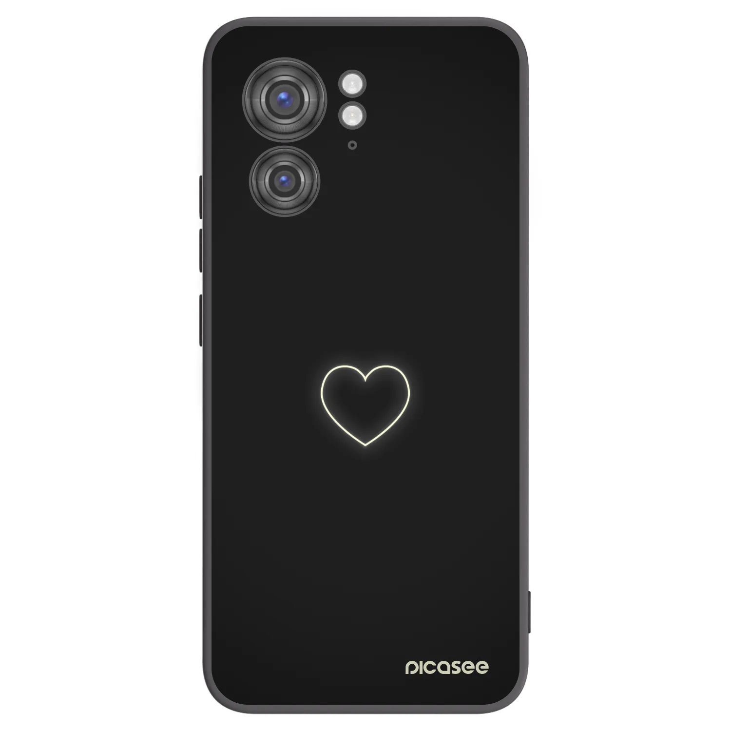 Picasee silikonowe czarne etui na Motorola Edge 40 - Heart