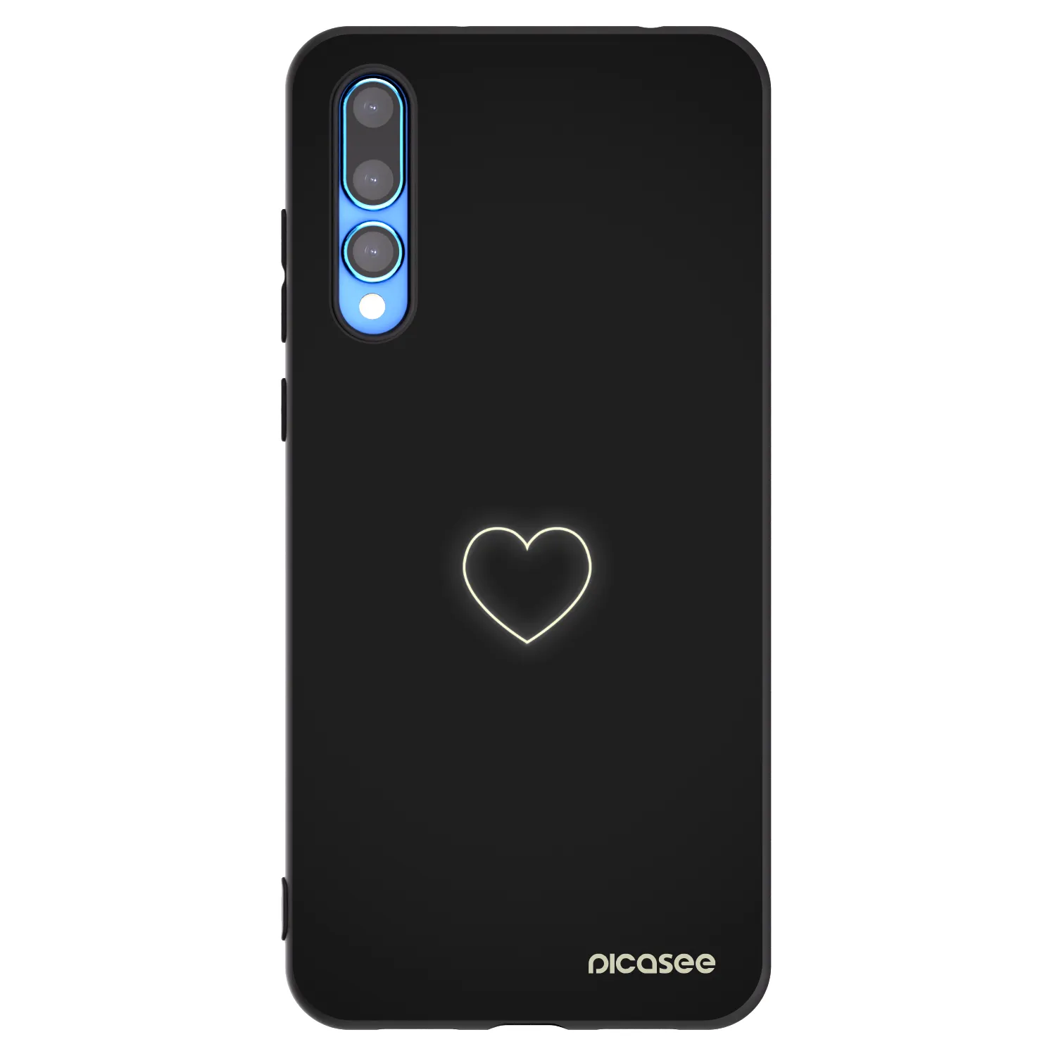 Picasee silikonowe czarne etui na Huawei P20 Pro - Heart