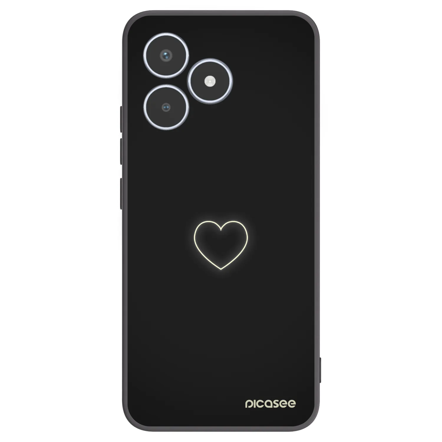 Picasee silikonowe czarne etui na Realme C53 - Heart