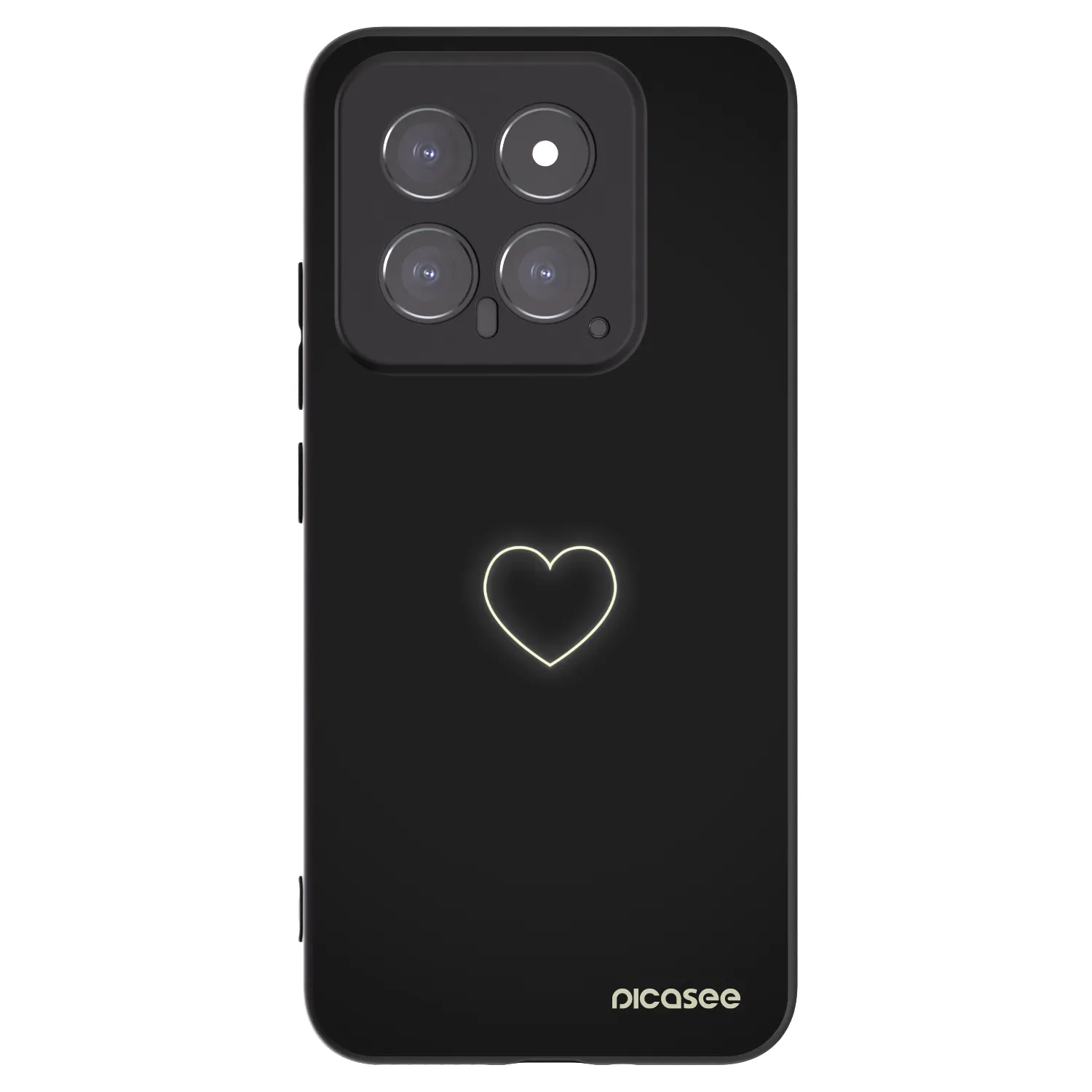 Picasee silikonowe czarne etui na Xiaomi 14 - Heart