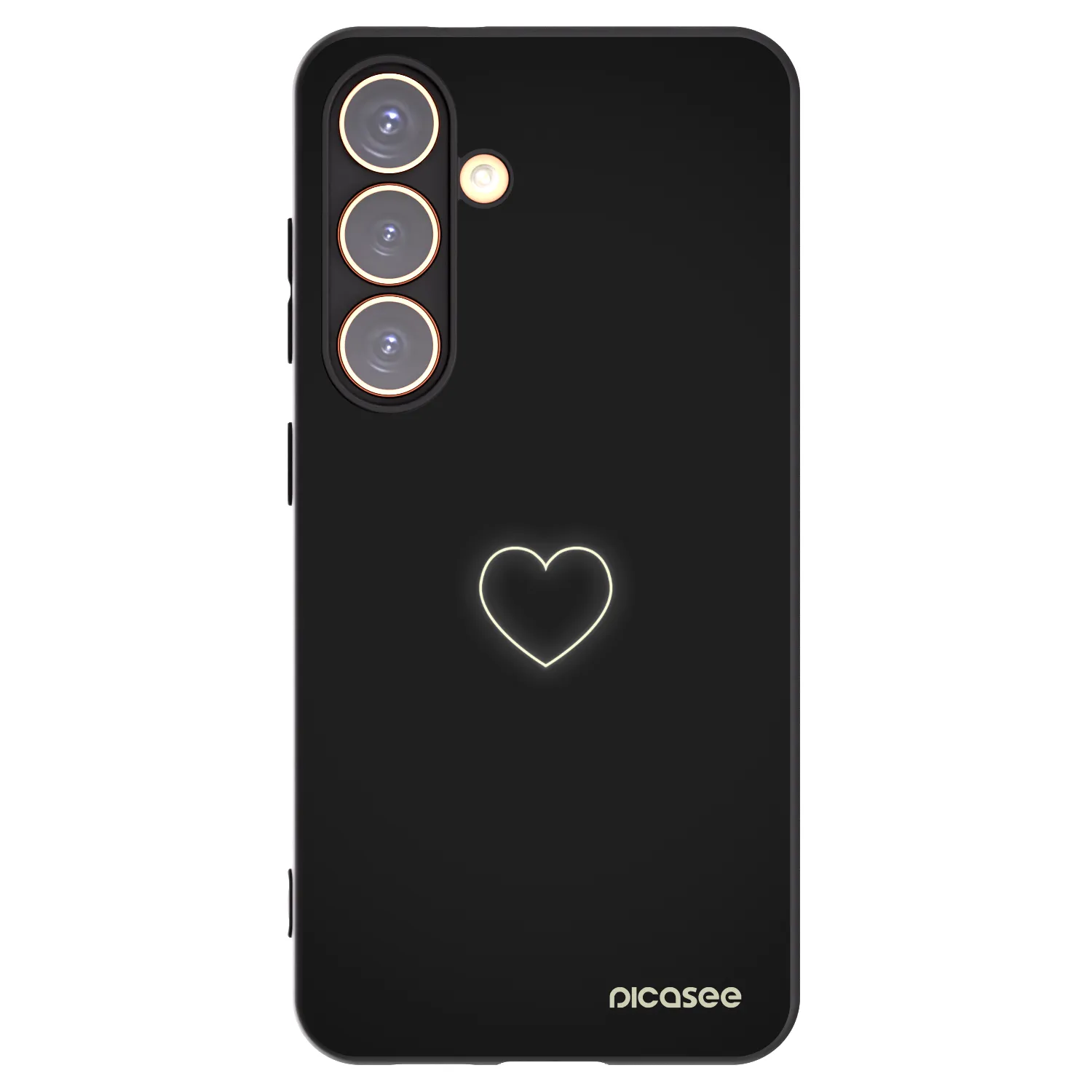 Picasee silikonowe czarne etui na Samsung Galaxy S24 S921B 5G - Heart