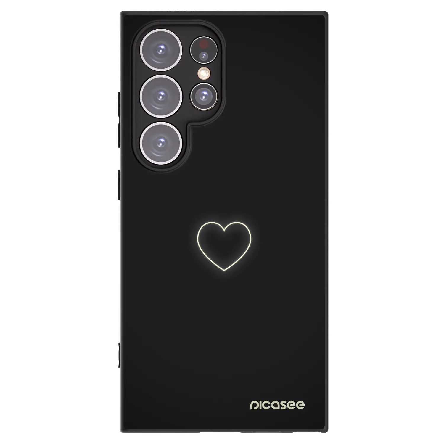 Picasee silikonowe czarne etui na Samsung Galaxy S24 Ultra S928B 5G - Heart