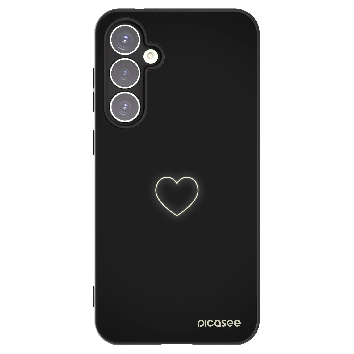 Picasee silikonowe czarne etui na Samsung Galaxy S23 FE S711B - Heart