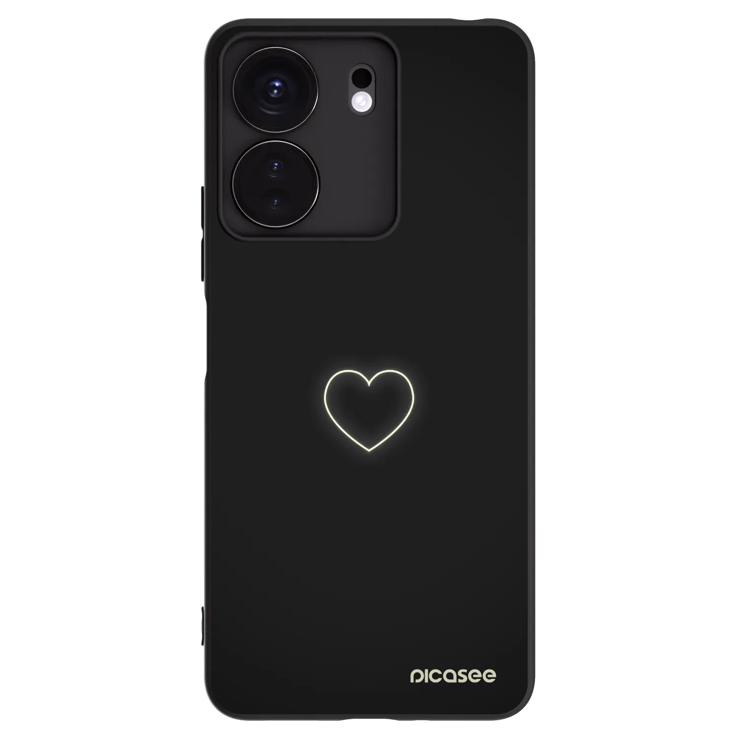 Picasee silikonowe czarne etui na Xiaomi Redmi 13C 4G - Heart