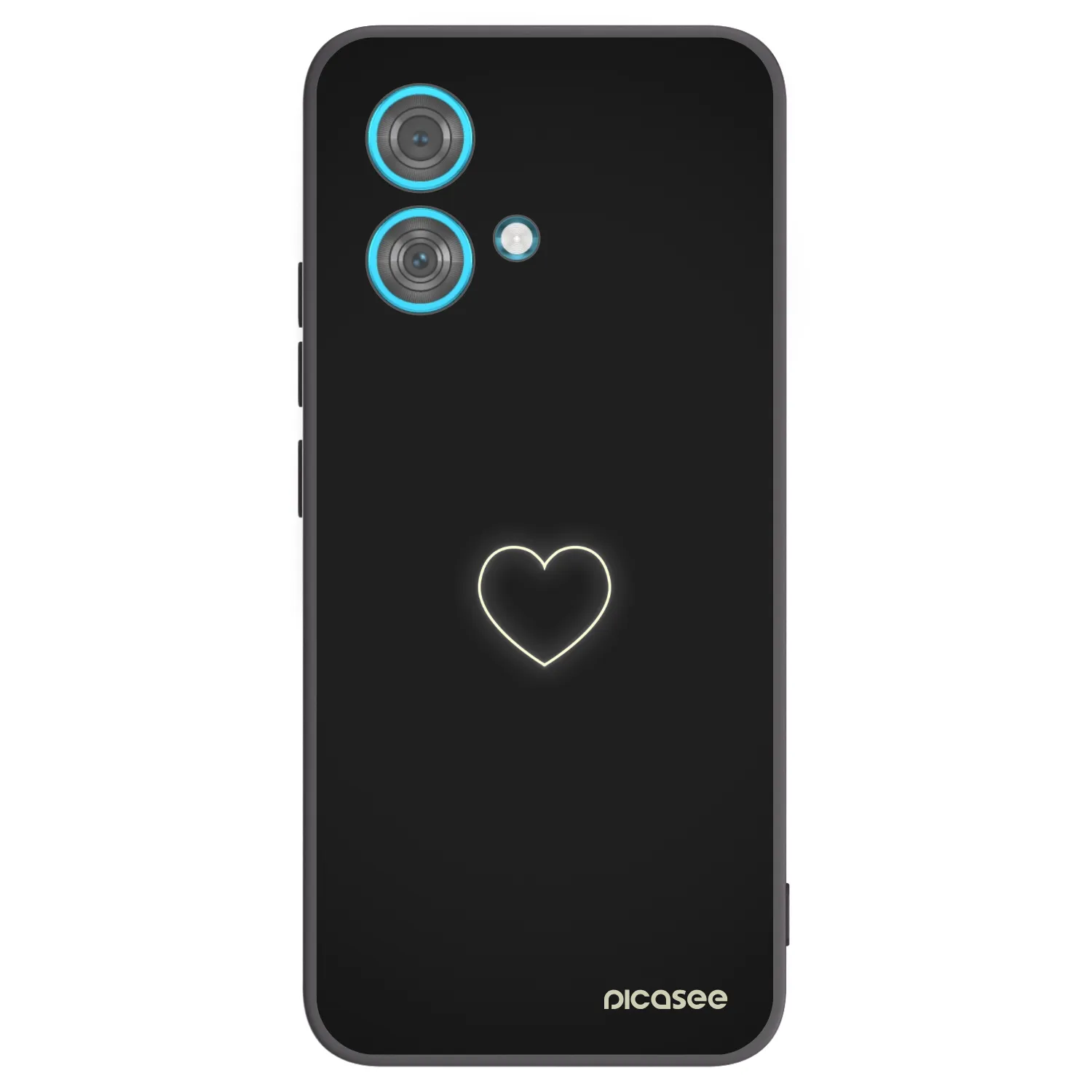 Picasee silikonowe czarne etui na Motorola Edge 40 Neo - Heart