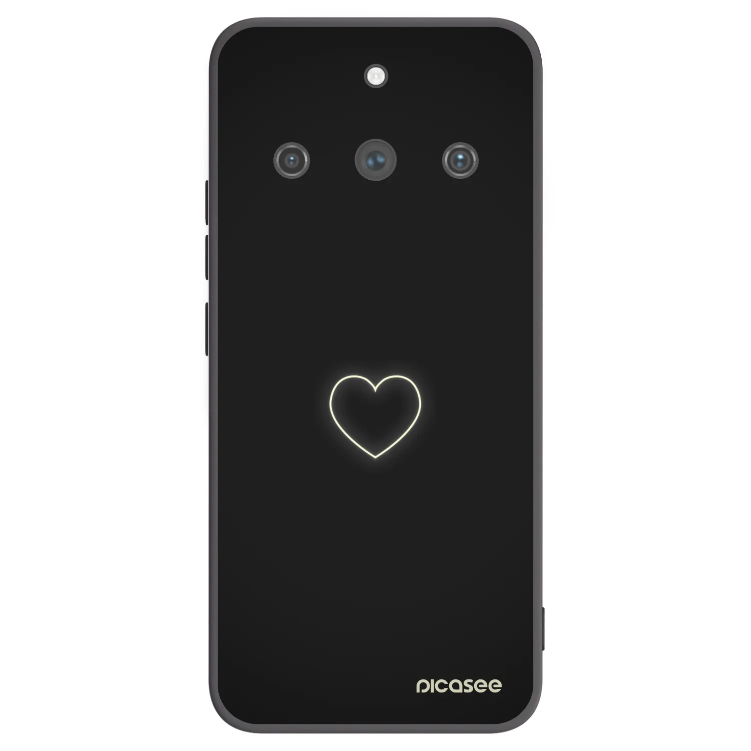 Picasee silikonowe czarne etui na Realme 11 Pro+ - Heart