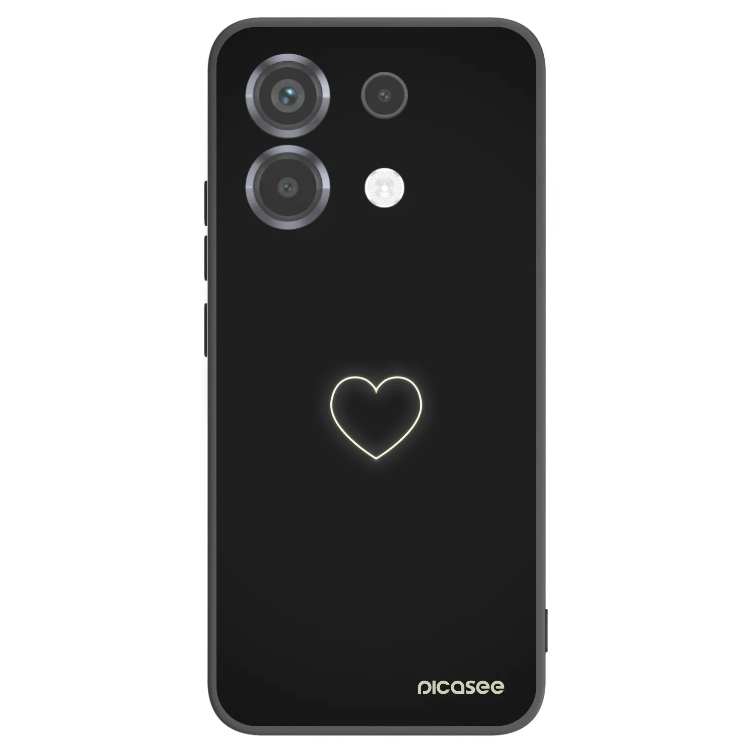 Picasee silikonowe czarne etui na Xiaomi Poco X6 - Heart