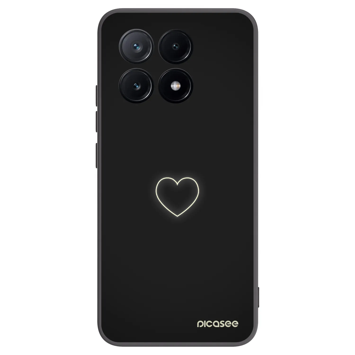 Picasee silikonowe czarne etui na Xiaomi Poco X6 Pro - Heart