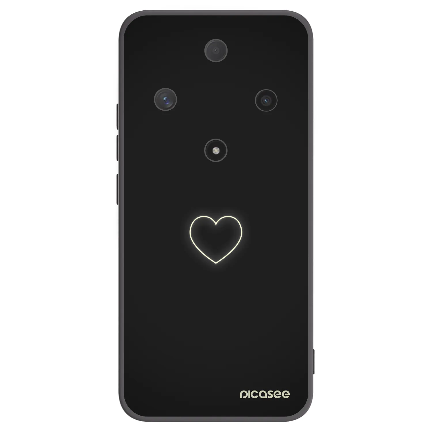 Picasee silikonowe czarne etui na Honor Magic6 Lite 5G - Heart