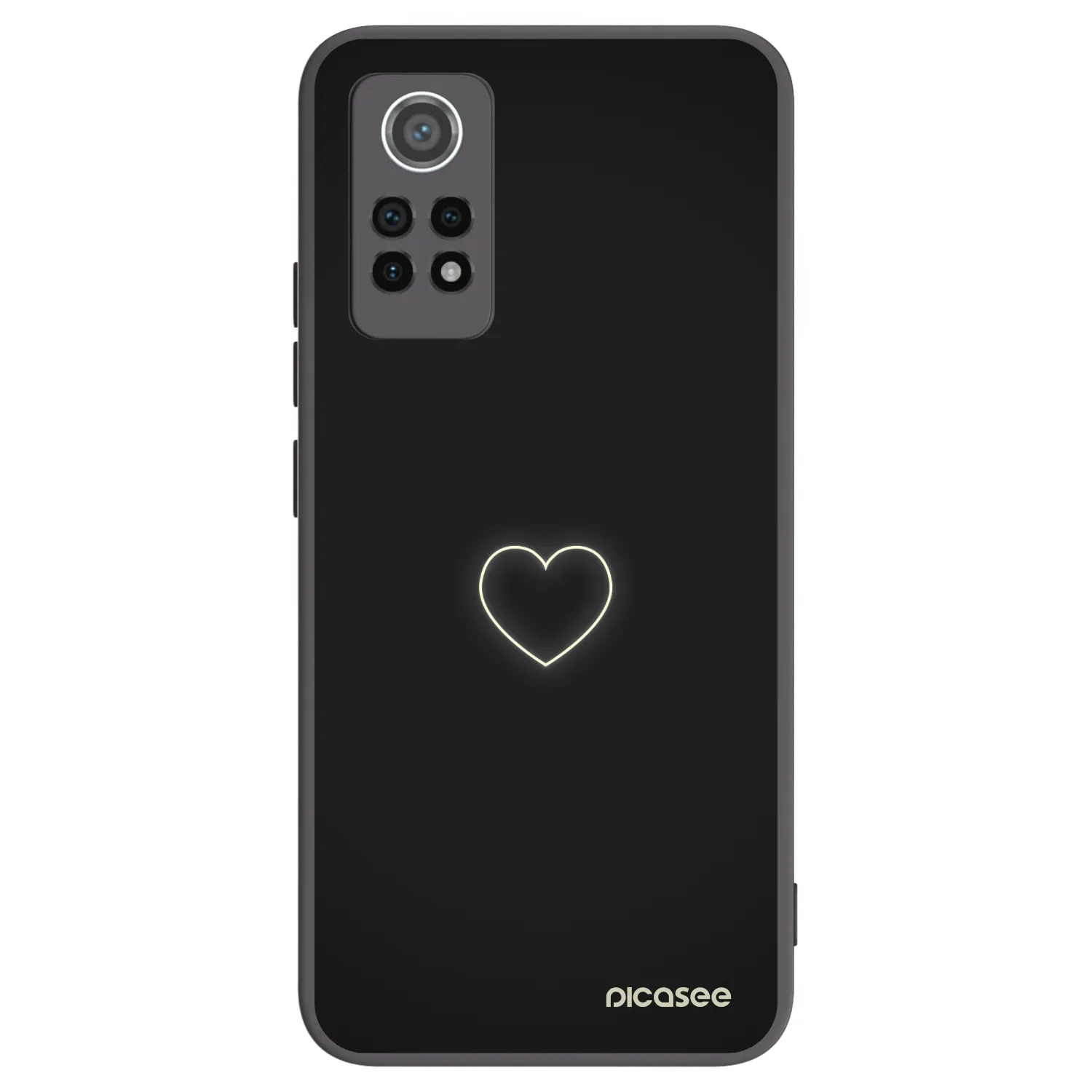 Picasee silikonowe czarne etui na Xiaomi Redmi Note 12 Pro 4G - Heart