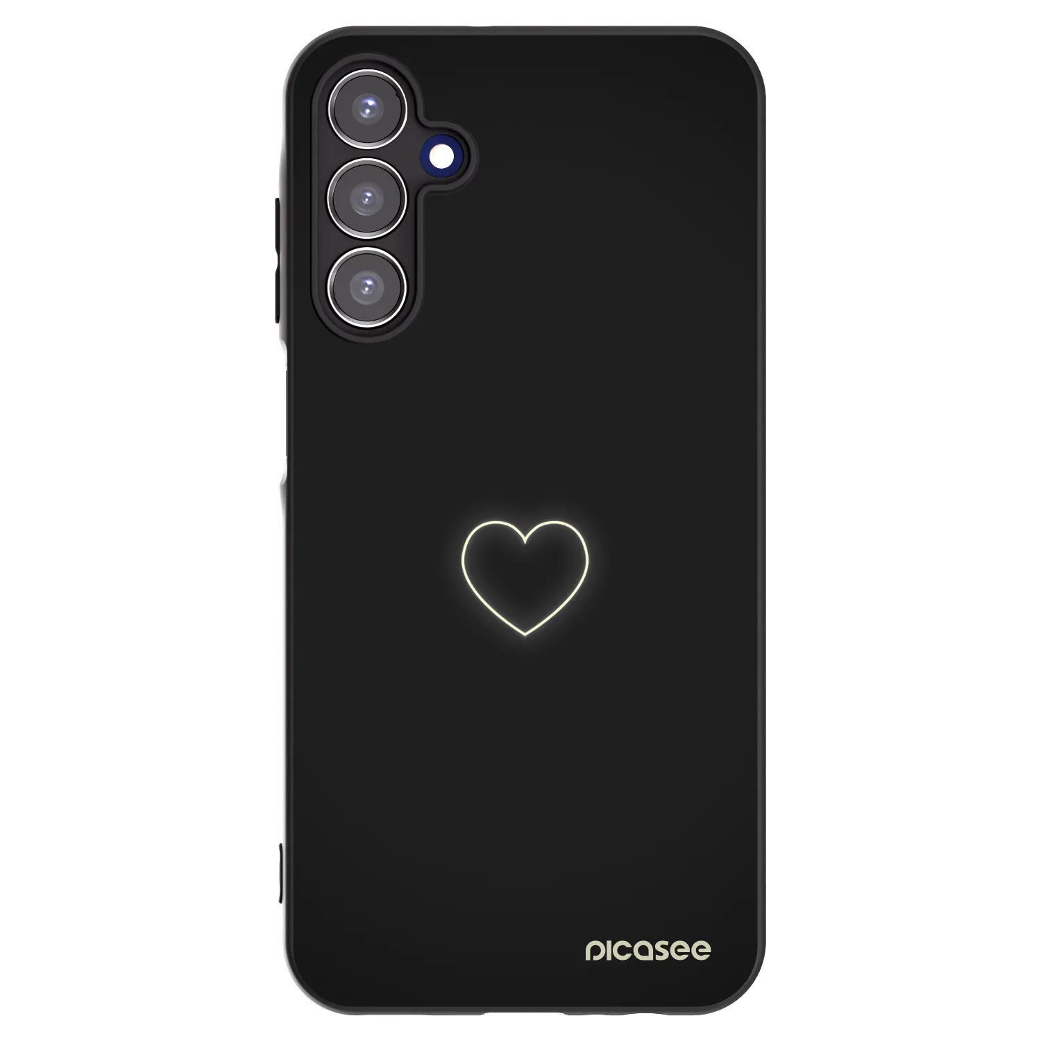 Picasee silikonowe czarne etui na Samsung Galaxy A15 A156B 5G - Heart