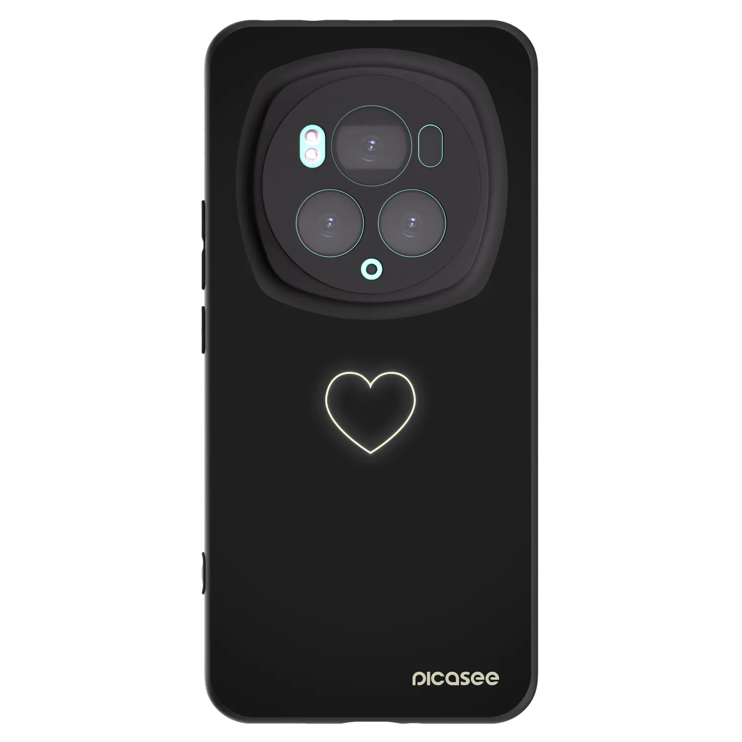 Picasee silikonowe czarne etui na Honor Magic6 Pro - Heart