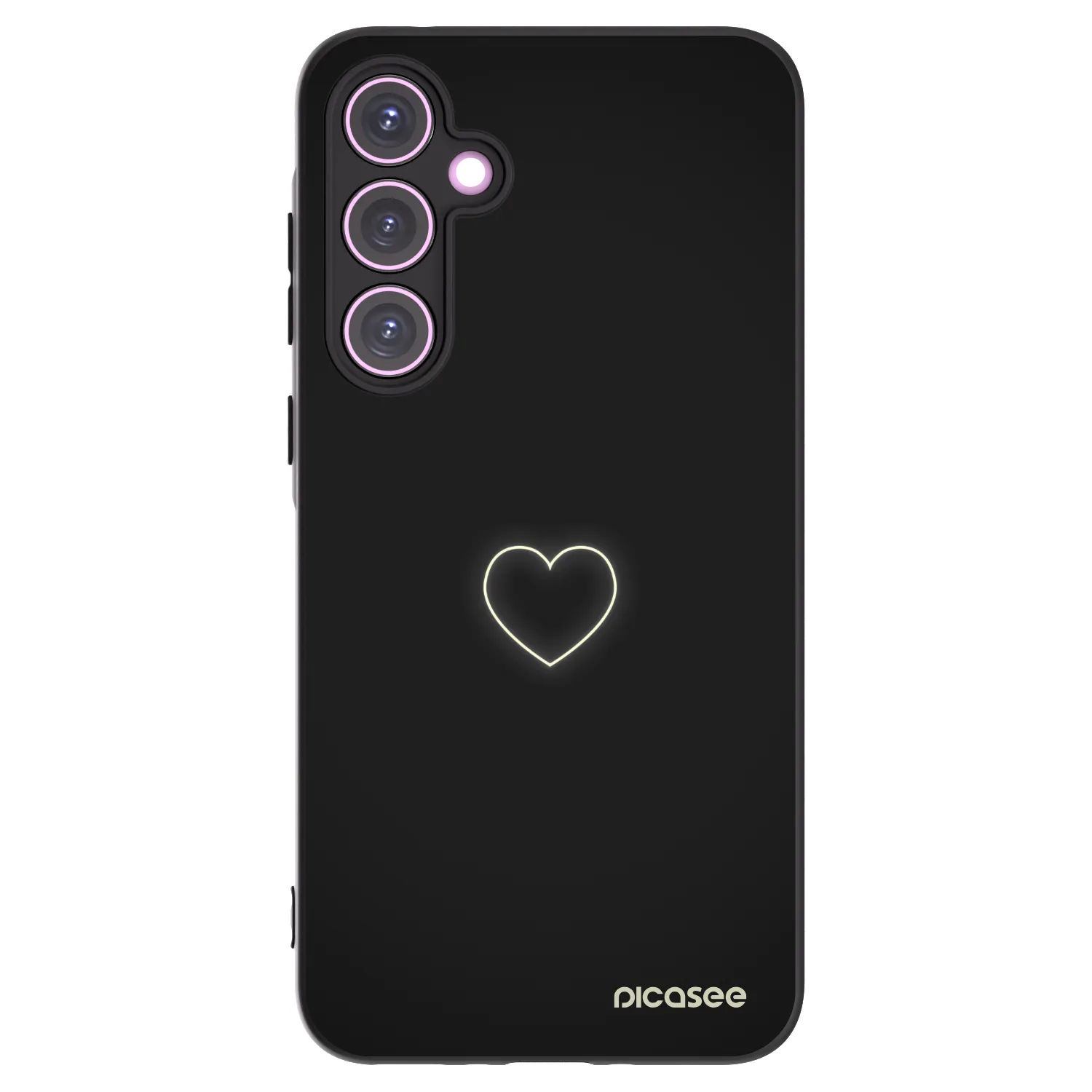 Picasee silikonowe czarne etui na Samsung Galaxy A35 5G A356B - Heart