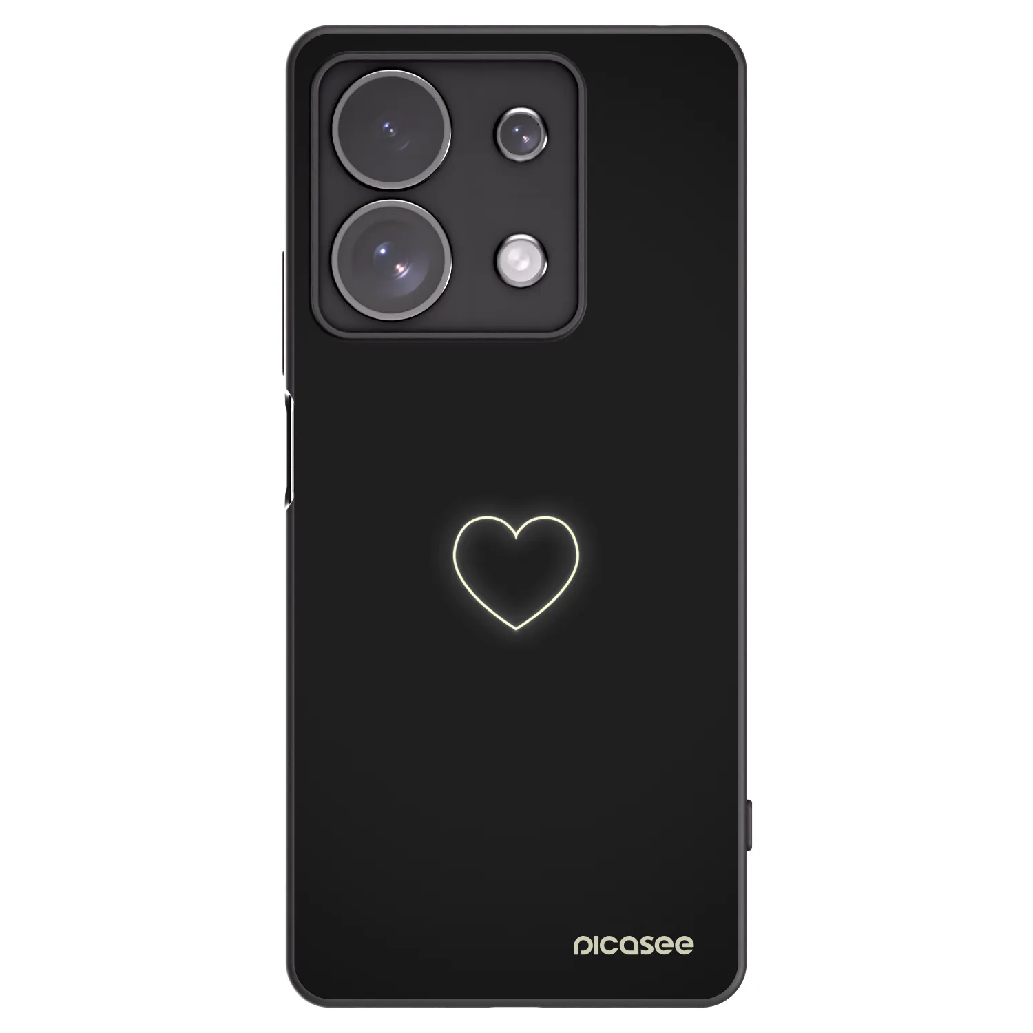 Picasee silikonowe czarne etui na Xiaomi Redmi Note 13 Pro 4G - Heart
