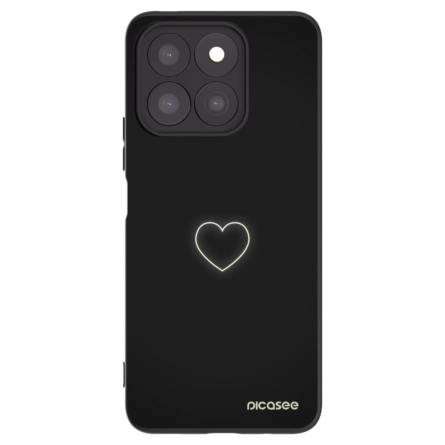 Picasee silikonowe czarne etui na Honor X8b - Heart