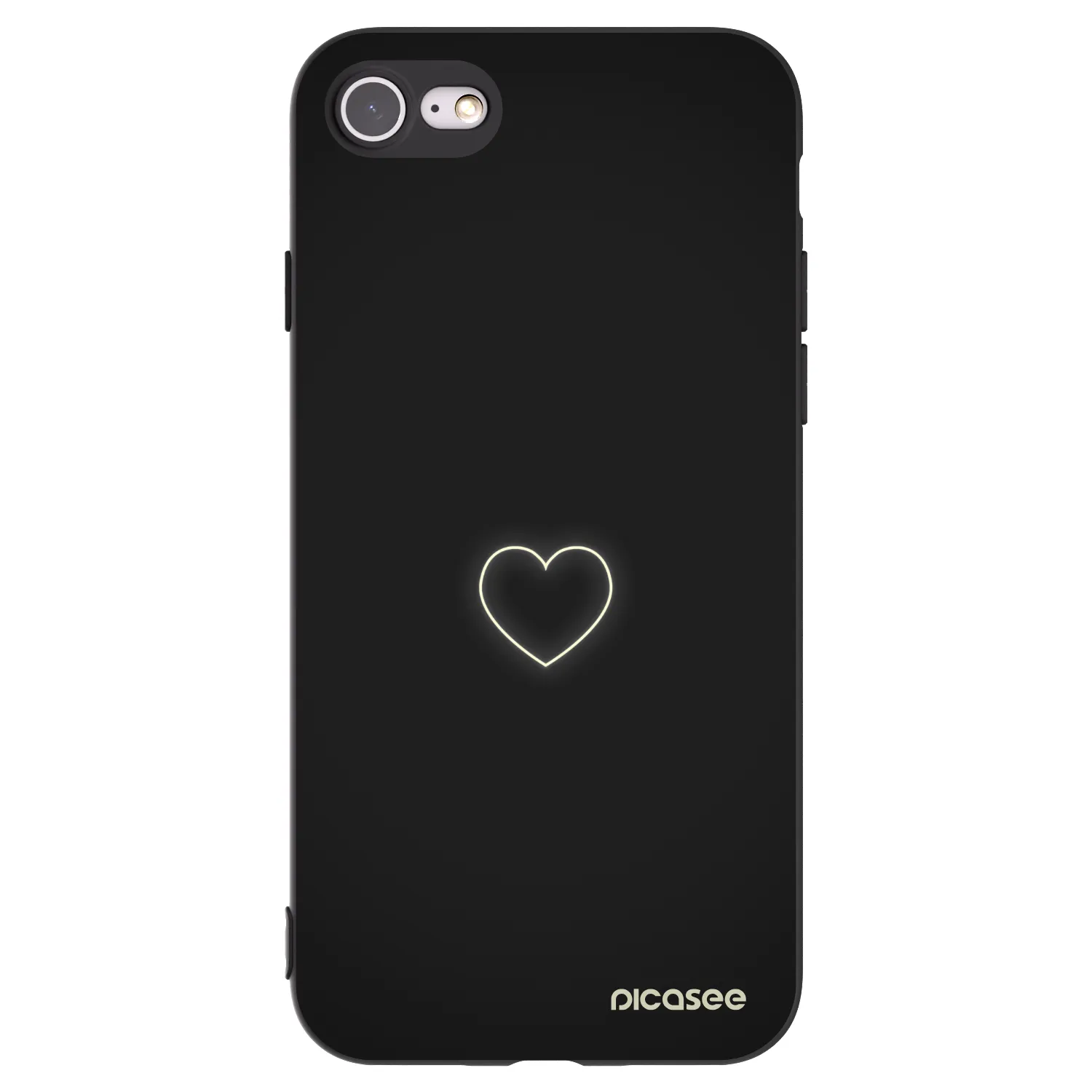 Picasee silikonowe czarne etui na Apple iPhone 8 - Heart