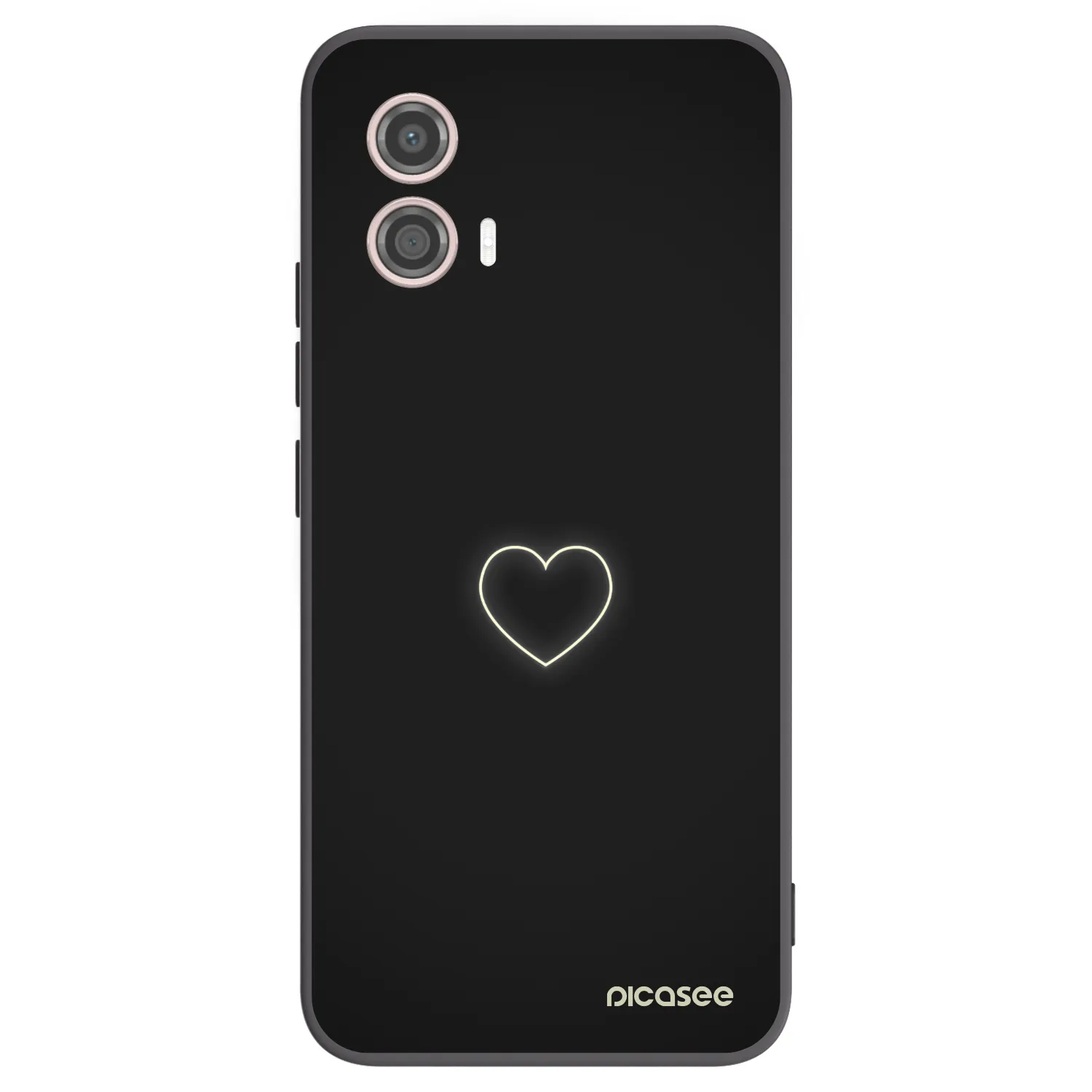 Picasee silikonowe czarne etui na Motorola Moto G53 5G - Heart