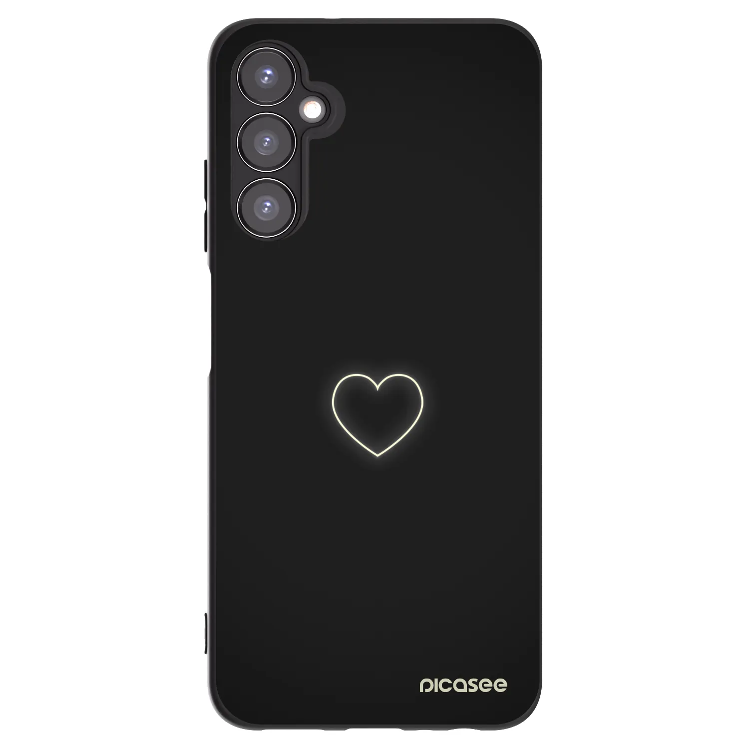 Picasee silikonowe czarne etui na Samsung Galaxy A05s A057G - Heart
