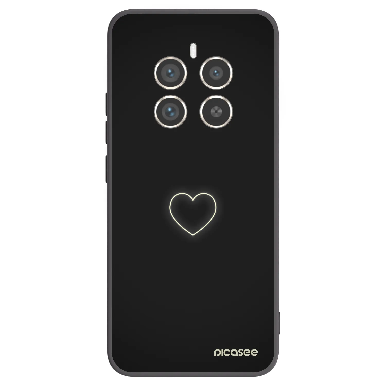 Picasee silikonowe czarne etui na Realme 12 Pro 5G - Heart