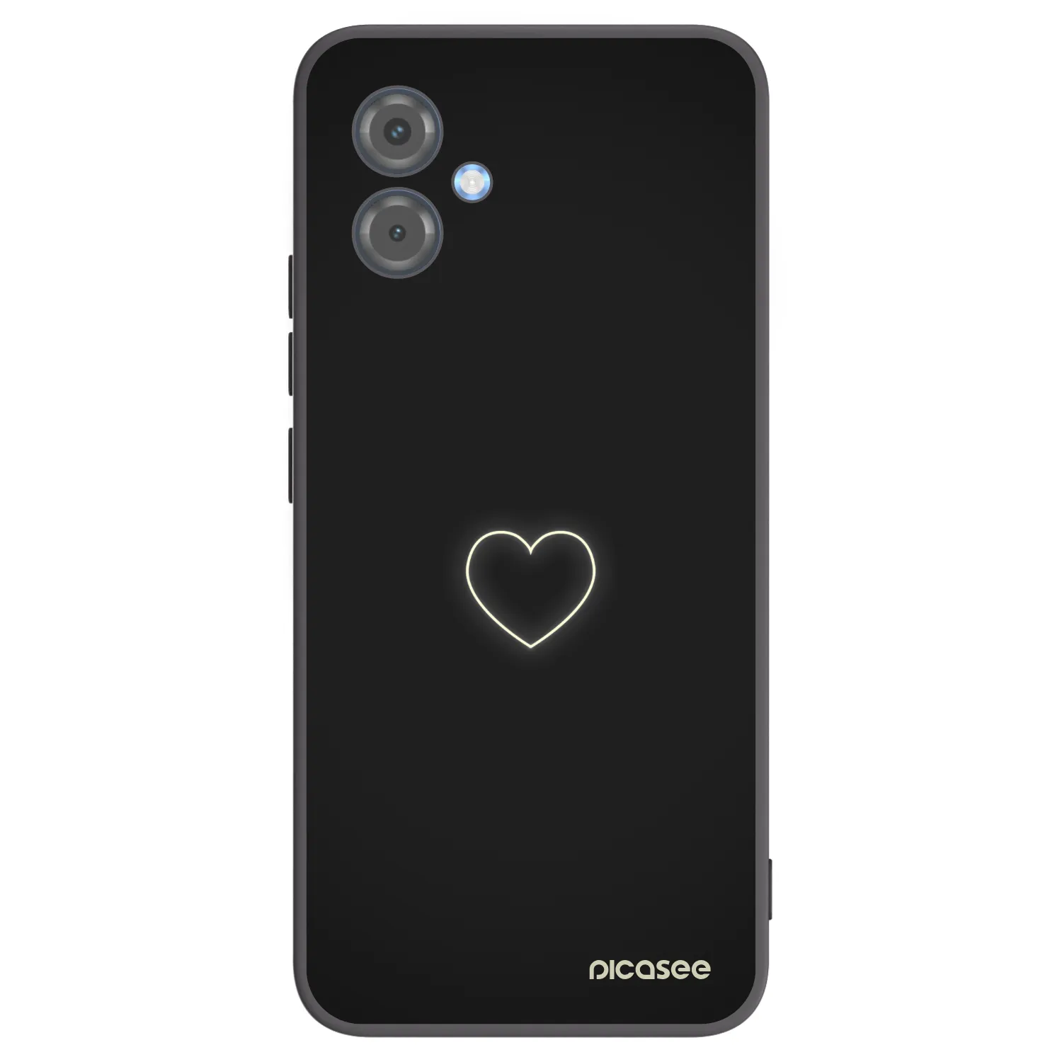 Picasee silikonowe czarne etui na Motorola Moto G14 - Heart