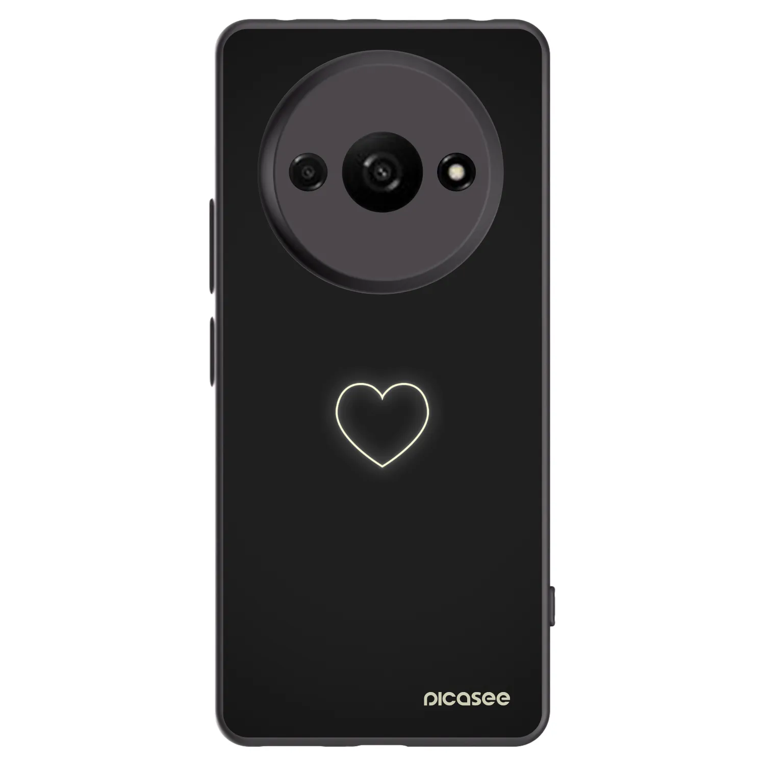 Picasee silikonowe czarne etui na Xiaomi Redmi A3 - Heart