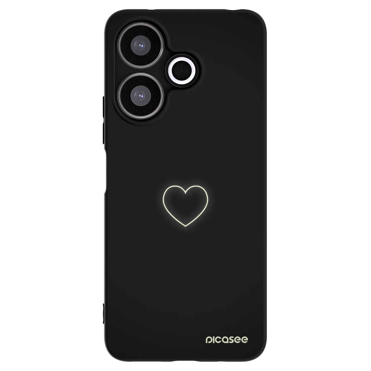 Picasee silikonowe czarne etui na Xiaomi Redmi 13 4G - Heart