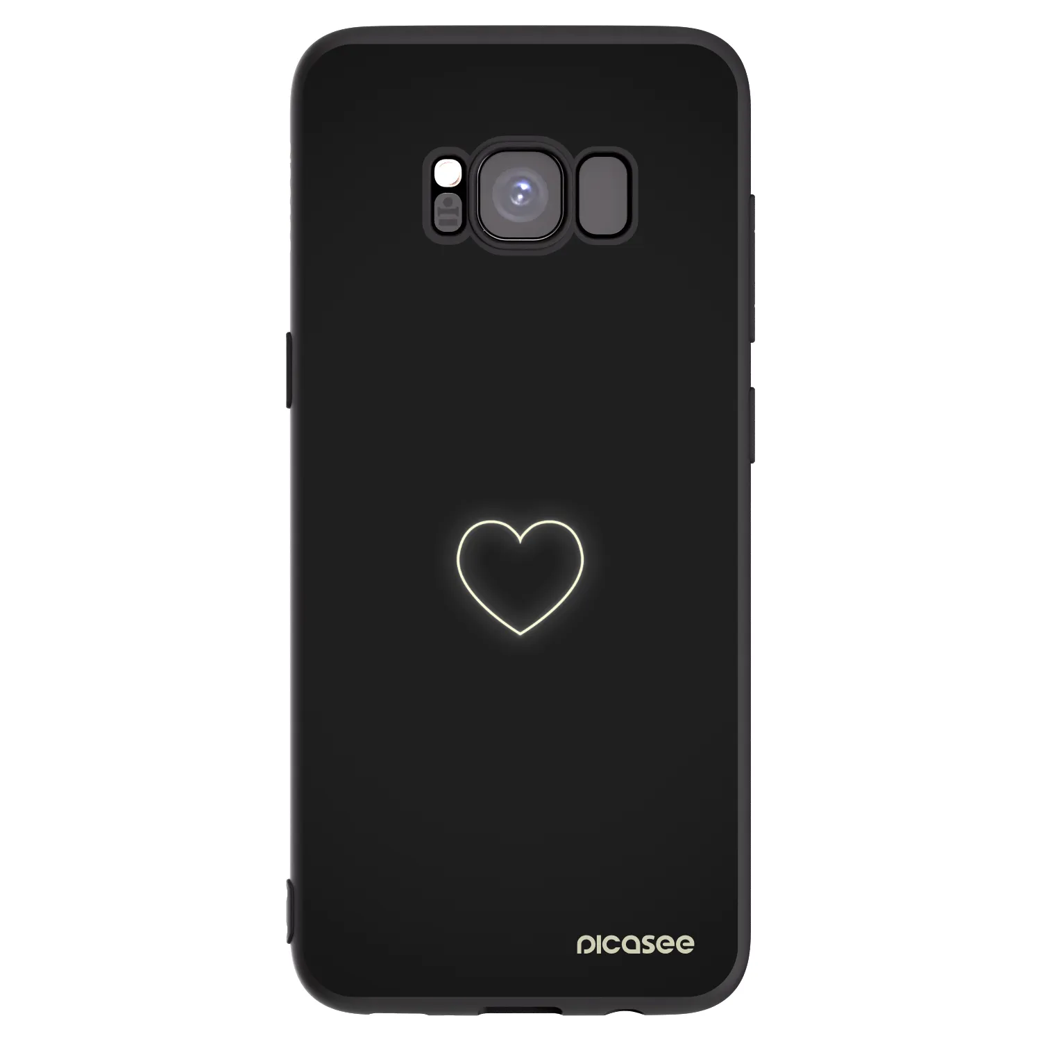 Picasee silikonowe czarne etui na Samsung Galaxy S8 G950F - Heart