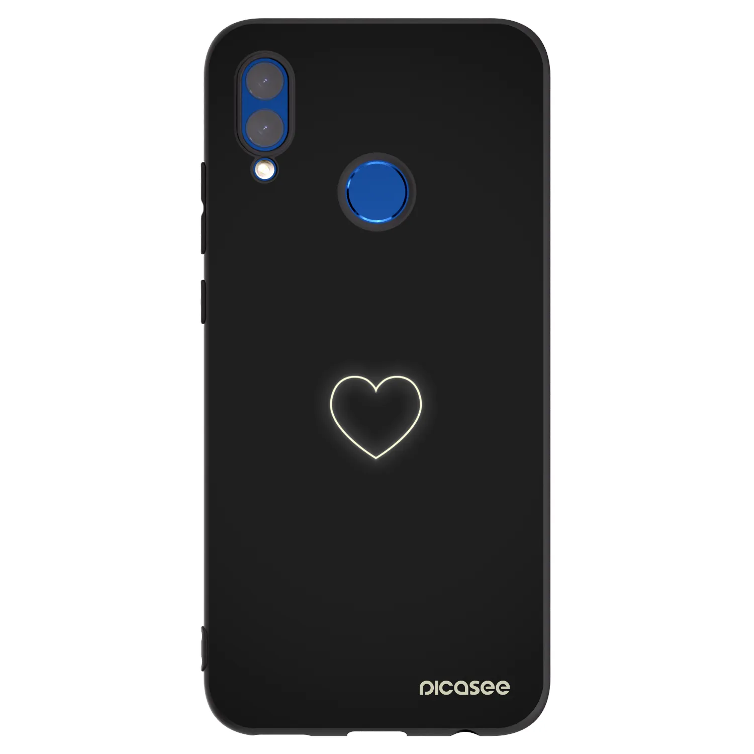 Picasee silikonowe czarne etui na Huawei P Smart 2019 - Heart