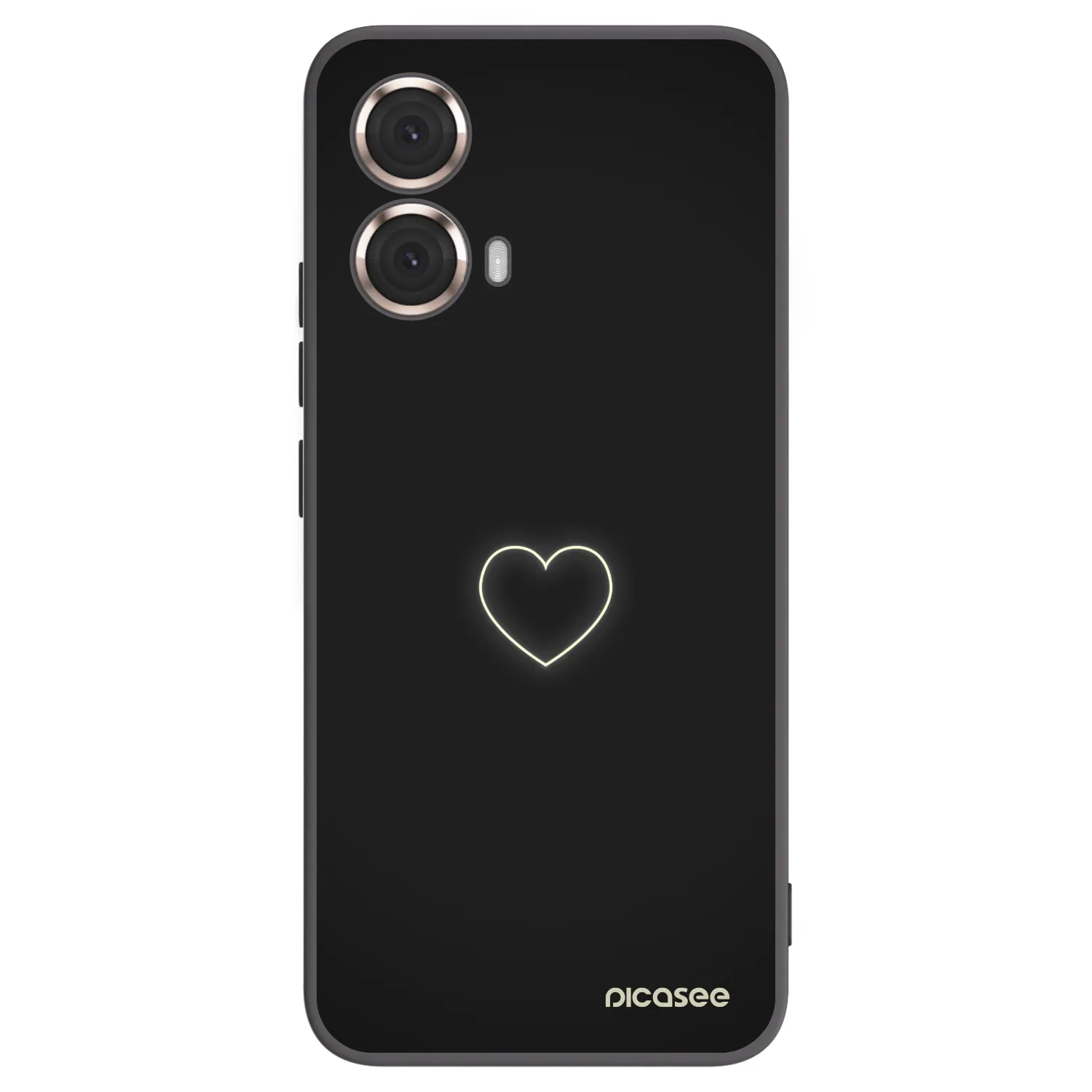 Picasee silikonowe czarne etui na Motorola Moto G85 - Heart